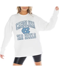 Gameday Couture Women's White North Carolina Tar Heels Mind Games Oversized Long Sleeve T-Shirt