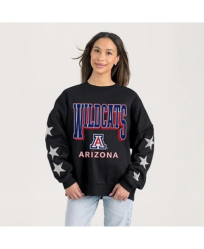 Gameday Couture Women's Black Arizona Wildcats Pure Victory Relaxed Rhinestone Pullover Sweatshirt