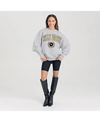Gameday Couture Women's Ash Wake Forest Demon Deacons Oversized Tradition Refined Premium Fleece Sweatshirt