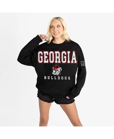 Gameday Couture Women's Black Georgia Bulldogs Oversized Level Up Label Premium Sweatshirt