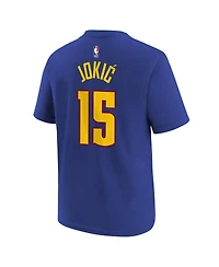 Jordan Big Boys and Girls Nikola Jokic Blue Denver Nuggets Statement Edition Name & Number T-Shirt