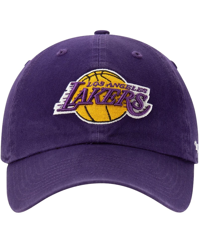 '47 Brand Men's Purple Los Angeles Lakers Core Logo Clean Up Adjustable Hat