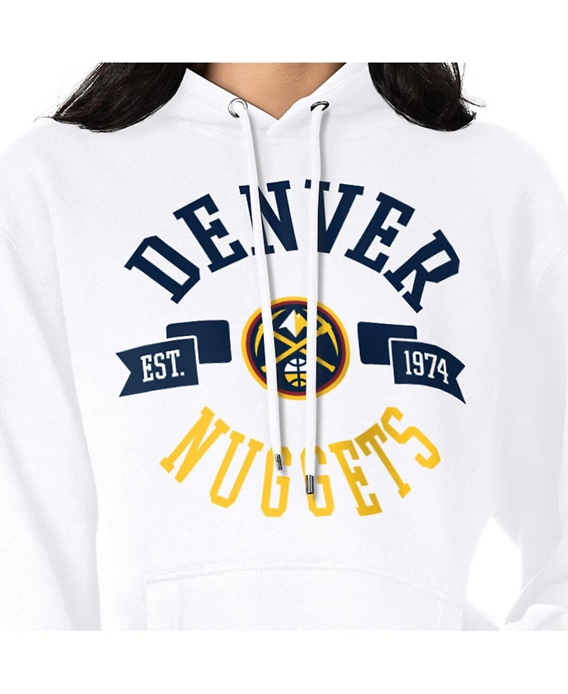 G-iii 4Her by Carl Banks Women's White Denver Nuggets City Pullover Hoodie