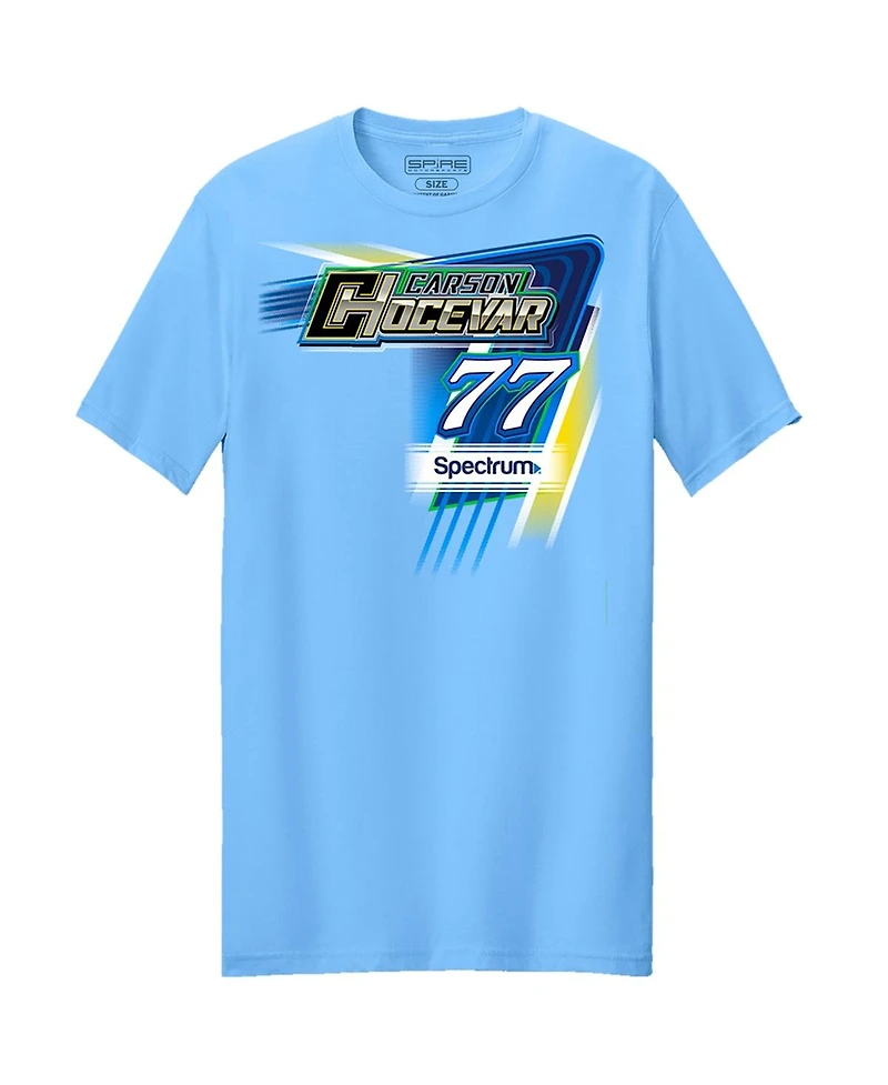 Spire Motorsports Men's Light Blue Carson Hocevar 77 Spectrum T-Shirt