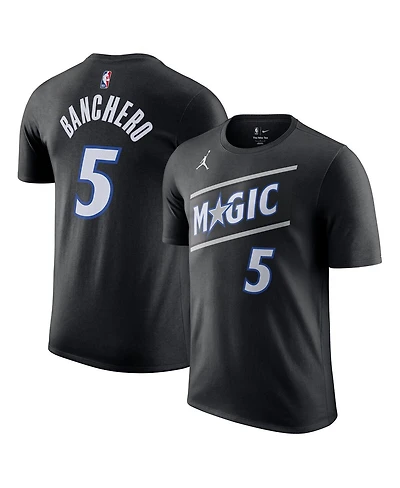Jordan Men's and Women's Paolo Banchero Black Orlando Magic Name & Number T-Shirt - Statement Edition