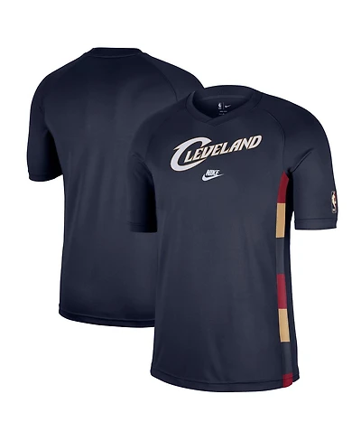Nike Men's Navy Cleveland Cavaliers Classic Edition Hardwood Classics Authentic Game Shooting T-Shirt