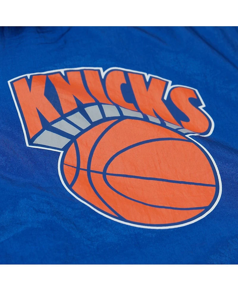 Mitchell & Ness Men's Blue New York Knicks Playmaker Full-Zip Hooded Windbreaker Jacket