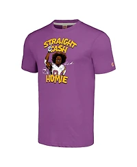 Homage Men's and Women's Randy Moss Heathered Purple Minnesota Vikings Caricature Retired Player Tri-Blend T-Shirt