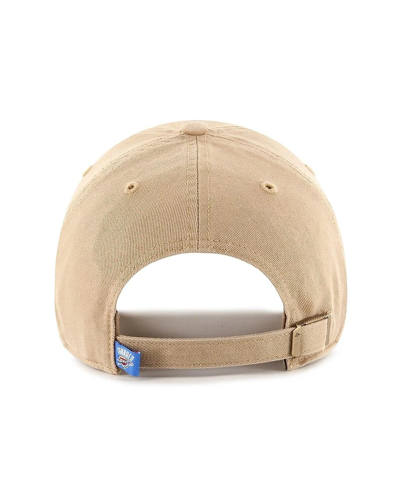 '47 Brand Men's Khaki Oklahoma City Thunder Logo Clean Up Adjustable Hat