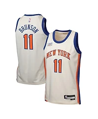 Nike Big Boys and Girls Jalen Brunson Cream New York Knicks 2025/26 City Edition Swingman Jersey