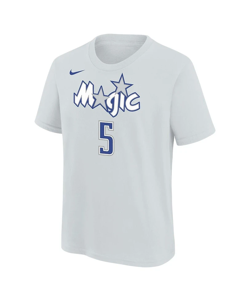 Nike Big Boys and Girls Paolo Banchero Silver Orlando Magic 2025/26 City Edition Name & Number T-Shirt