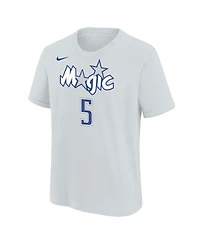 Nike Big Boys and Girls Paolo Banchero Silver Orlando Magic 2025/26 City Edition Name & Number T-Shirt