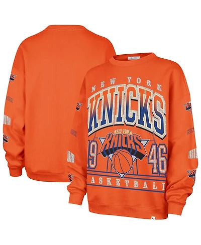 '47 Brand Women's Orange New York Knicks 2025/26 City Edition Go Big Oversized Sweatshirt