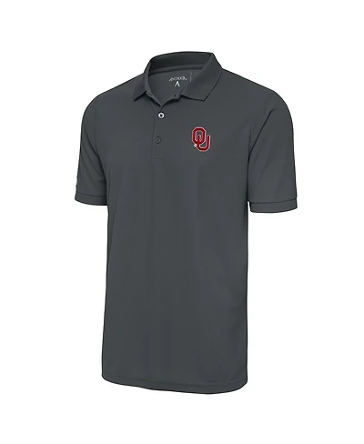 Antigua Men's Anthracite Oklahoma Sooners Legacy Pique Polo Shirt
