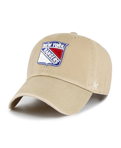 '47 Brand Men's Khaki New York Rangers Logo Clean Up Adjustable Hat