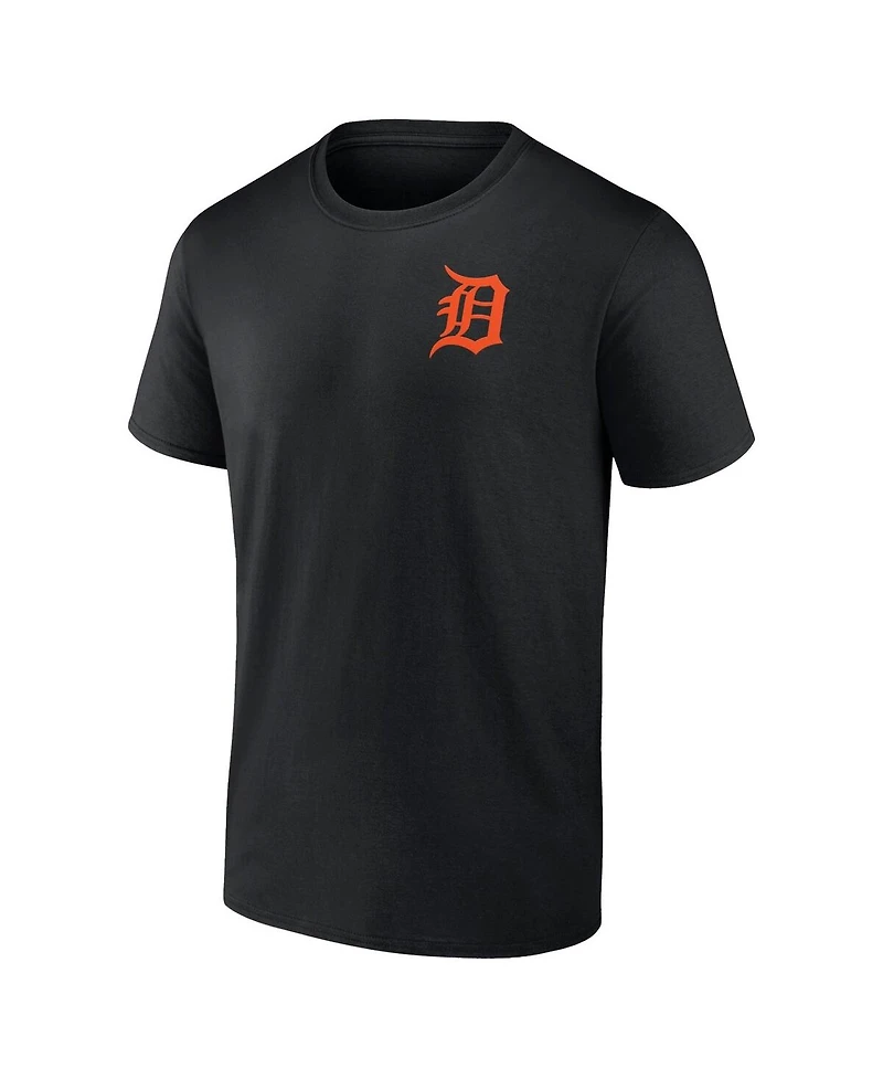 Fanatics Men's Profile Black Detroit Tigers Big & Tall Two-Sided Graphic T-Shirt