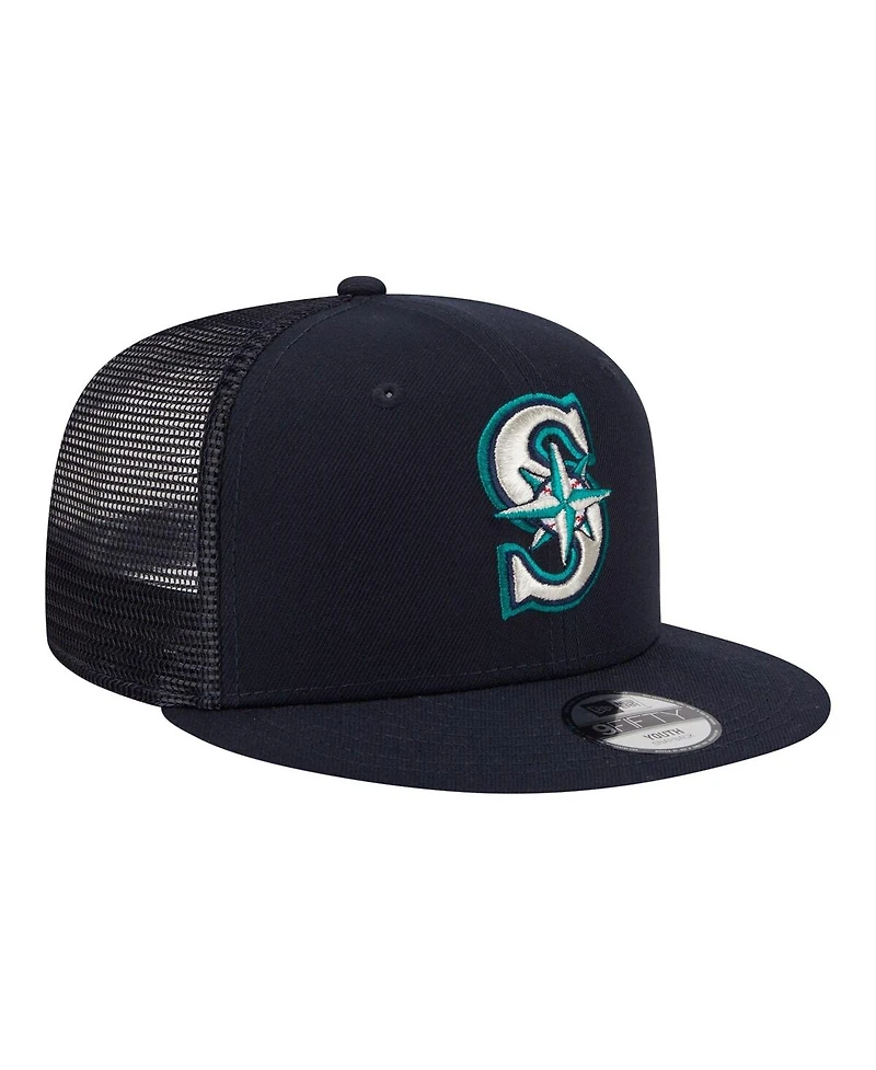 New Era Big Boys and Girls College Navy Seattle Mariners 9FIFTY Trucker Snapback Hat