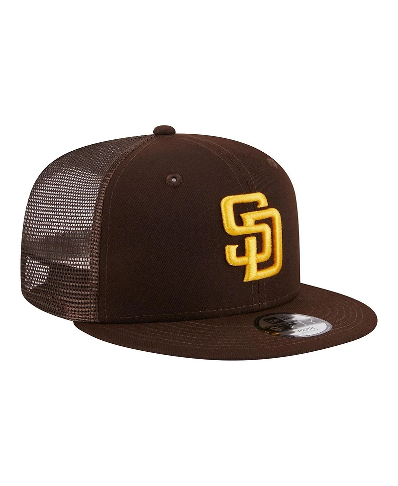 New Era Big Boys and Girls Brown San Diego Padres 9FIFTY Trucker Snapback Hat