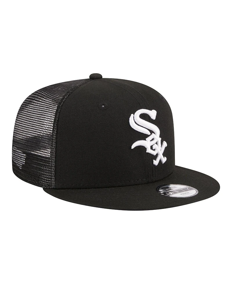 New Era Big Boys and Girls Black Chicago White Sox 9FIFTY Trucker Snapback Hat