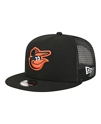 New Era Big Boys and Girls Black Baltimore Orioles 9FIFTY Trucker Snapback Hat