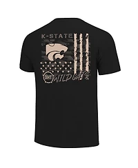 Image One Men's Black Kansas State Wildcats Comfort Colors Oht Camo Overlay T-Shirt