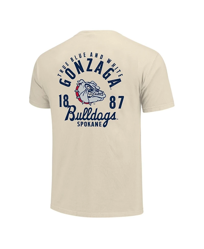 Image One Men's Cream Gonzaga Bulldogs Comfort Colors Mascot Overlay T-Shirt