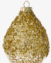 Holiday Lane Berry Tones Gold Glass Drop Ornament, Macy's Exclusive