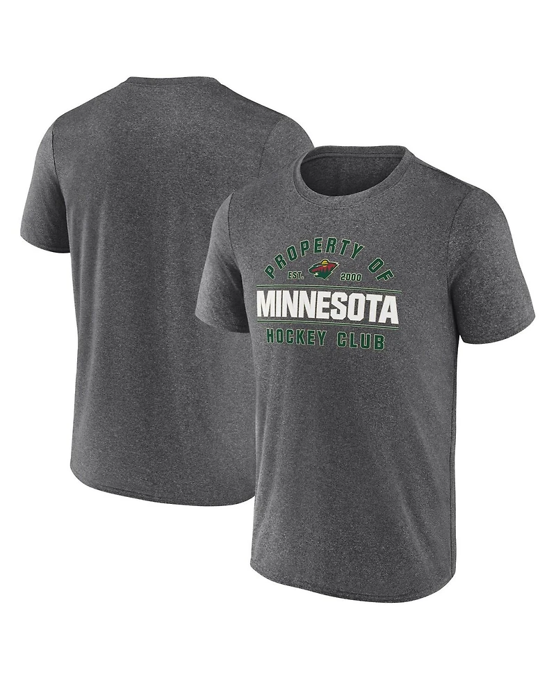Fanatics Men's Heather Charcoal Minnesota Wild Property Of T-Shirt