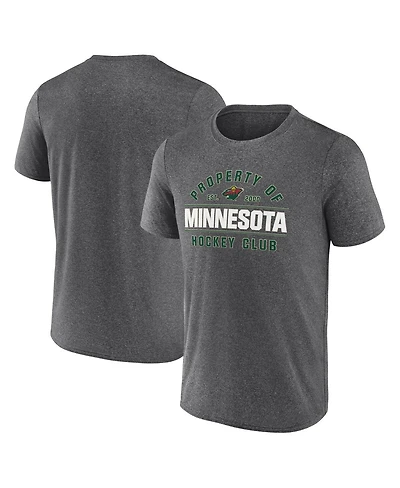 Fanatics Men's Heather Charcoal Minnesota Wild Property Of T-Shirt