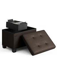 Nestl 16 Inch Ottoman Storage Bench with Storage Bins