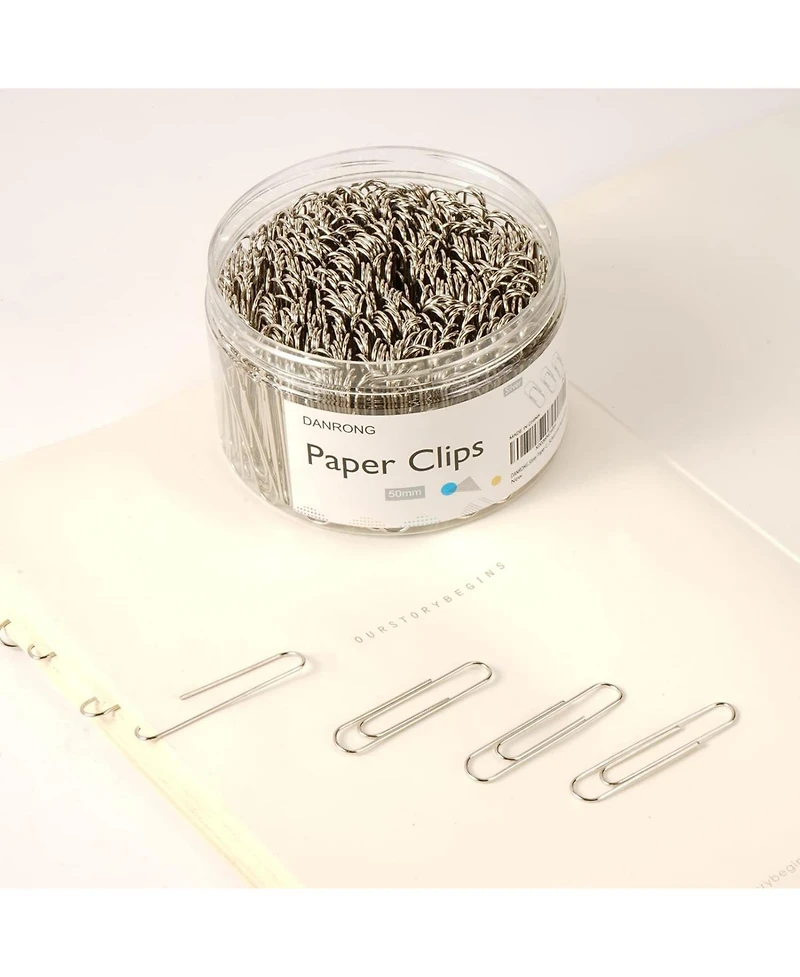 Danrong Silver Jumbo Paper Clips, 270pcs 2 Inch (50 mm) Paper Clip, Large Paperclips Great for Office School and Personal Use