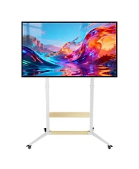 Unho Tv Cart Rolling Stand 40-100 Inch,Heavy Duty 220lbs,Height Adjustable,Lockable Wheels,Vesa 800x600