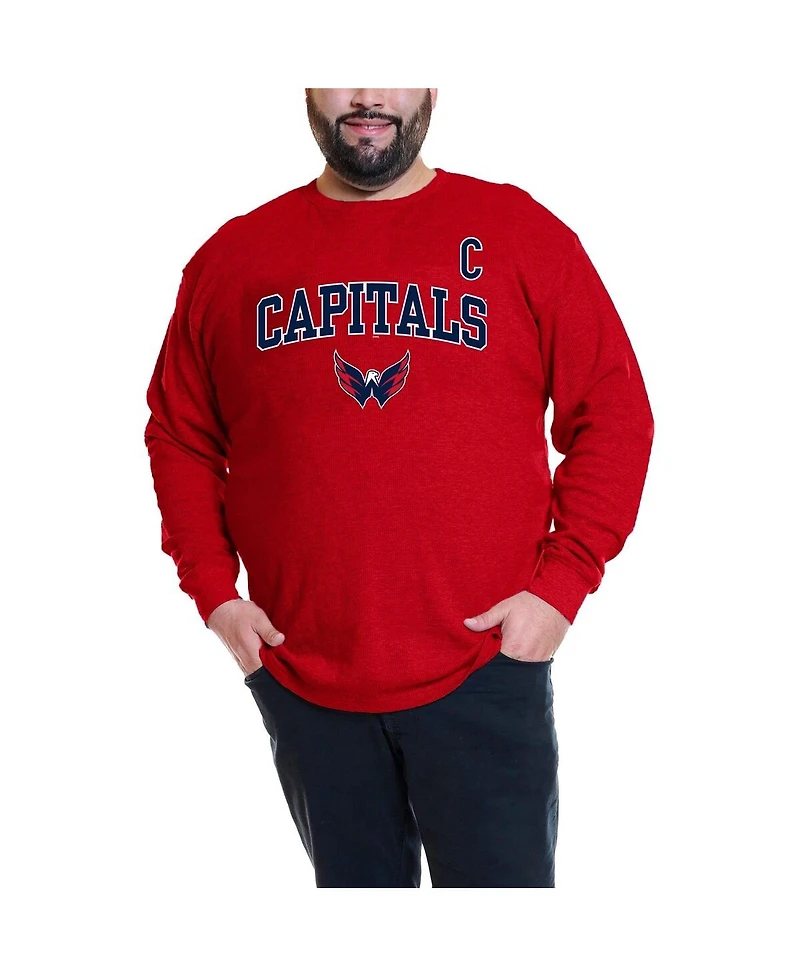 Profile Men's Alexander Ovechkin Red Washington Capitals Big & Tall Name and Number Thermal Pullover Sweatshirt
