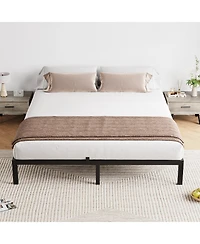 homfan Low Profile Metal Platform Bed Frame with Quiet Slats, Heavy Duty Support, No Box Spring Needed, Easy Assembly