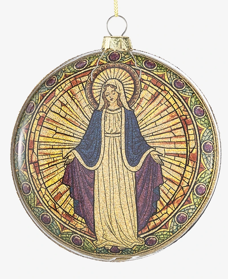 Holiday Lane Blessed Holy Mary Disk Ball Ornament, Macy's Exclusive