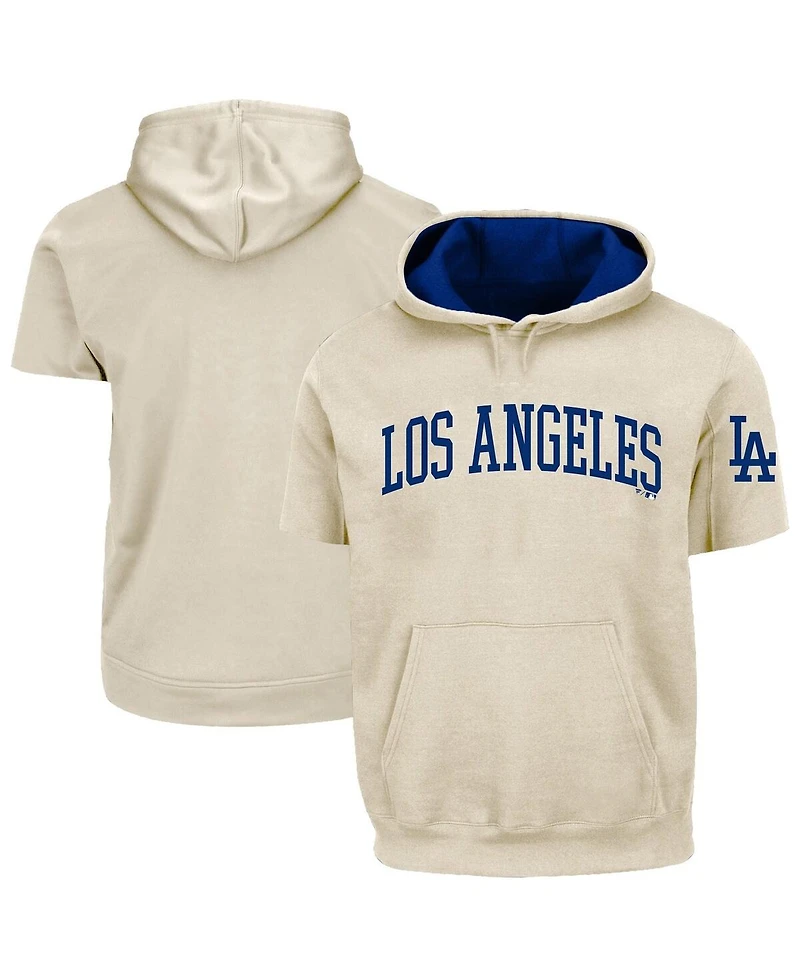 Fanatics Men's Cream/Royal Los Angeles Dodgers Big & Tall Contrast Short Sleeve Hoodie