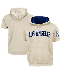 Fanatics Men's Cream/Royal Los Angeles Dodgers Big & Tall Contrast Short Sleeve Hoodie