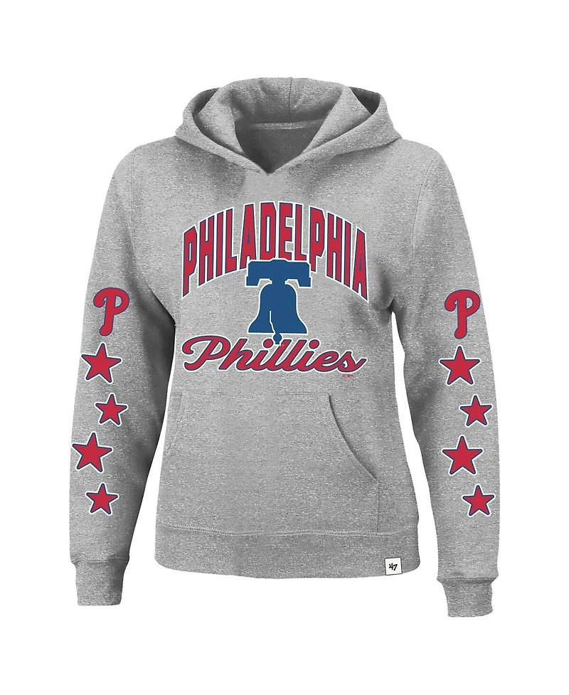 '47 Brand Women's Heather Gray Philadelphia Phillies Plus Starry Eye Hoodie
