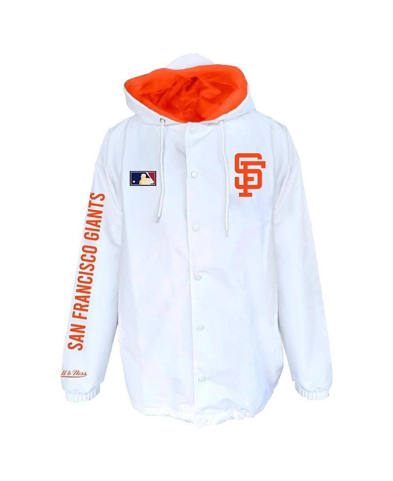 Mitchell & Ness Men's White San Francisco Giants Big Tall Full-Snap Hooded Jacket