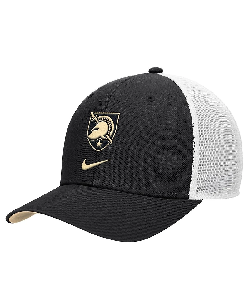 Nike Men's Black Army Black Knights Rise Trucker Dri-fit Adjustable Hat