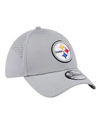 New Era Men's Gray Pittsburgh Steelers Perforated 39THIRTY Flex Hat