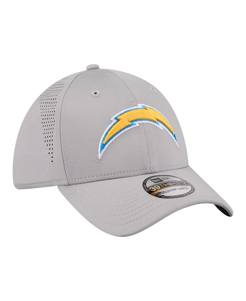 New Era Men's Gray Los Angeles Chargers Perforated 39THIRTY Flex Hat
