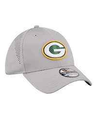 New Era Men's Gray Green Bay Packers Perforated 39THIRTY Flex Hat