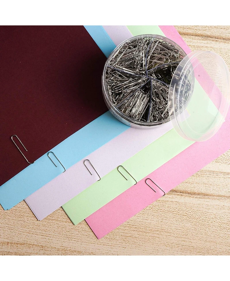 Danrong 650 Pieces Paper Clips Assorted Sizes 1.1/1.3/2 Inch, Small Medium Large Silver Paperclips for Office School Home