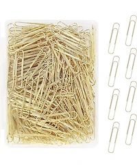 Danrong 200pcs Jumbo Paper Clips 2 Inch, Large Stainless Steel Golden Paperclips for Office School Home