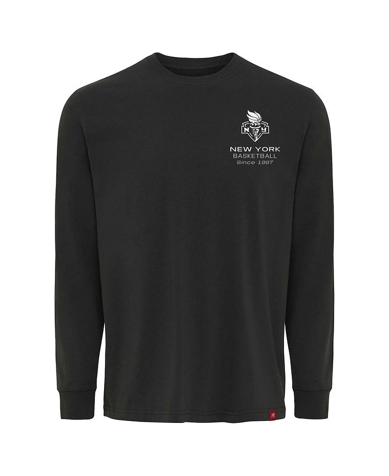 Sportiqe Men's and Women's Anthracite New York Liberty Athletic Club Collection Sherwood Relaxed Fit Premium Long-Sleeve T-Shirt