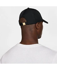 Nike Men's and Women's Black Metal Swoosh Dri-fit Club Adjustable Hat