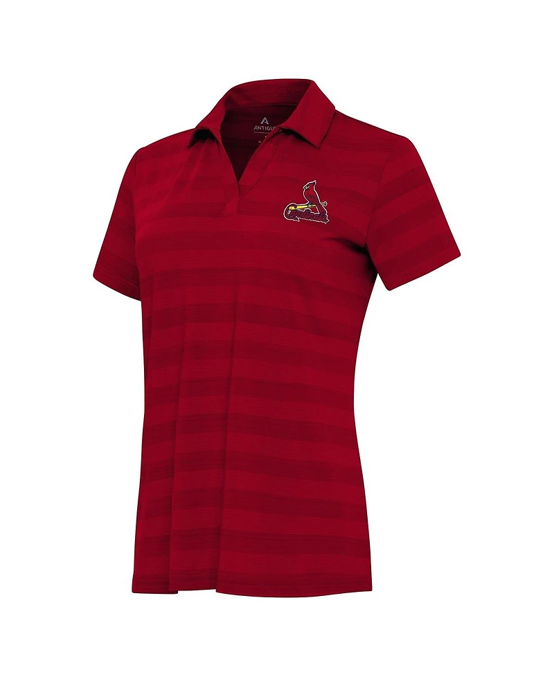 Antigua Women's Red St. Louis Cardinals Patch Tunnel Polo Shirt