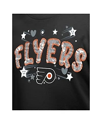 New Era Girl's Big Boys and Girls Black Philadelphia Flyers Flip Sequin T-Shirt
