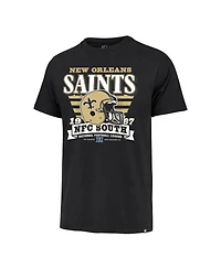 '47 Brand Men's Black New Orleans Saints Stripe Splash Franklin Throwback T-Shirt